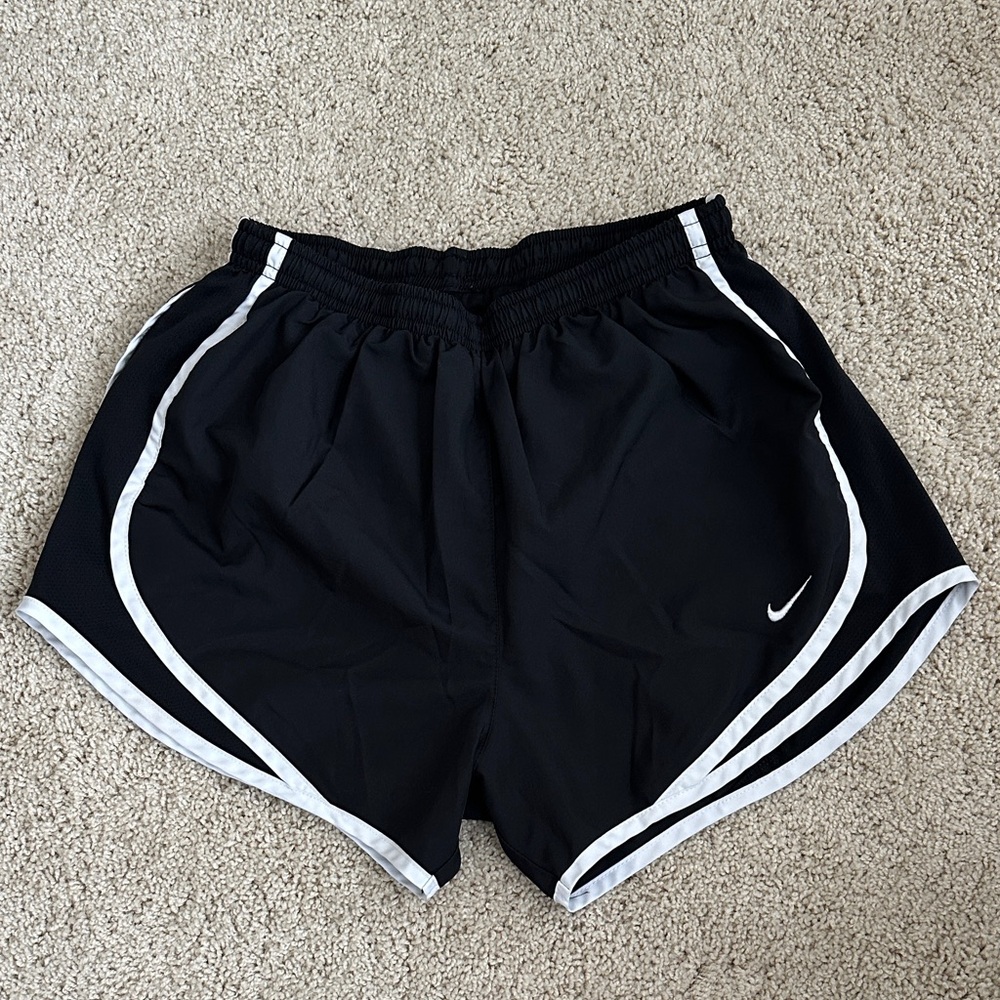 Nike Women's Black and White Athletic Shorts